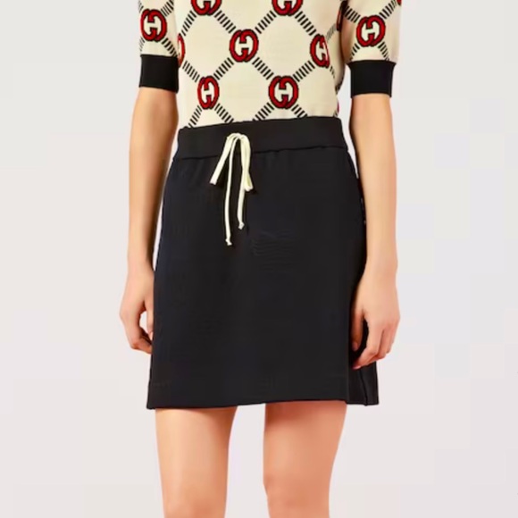 XXL Black Gucci GG all over print A-line skirt - Picture 2 of 10